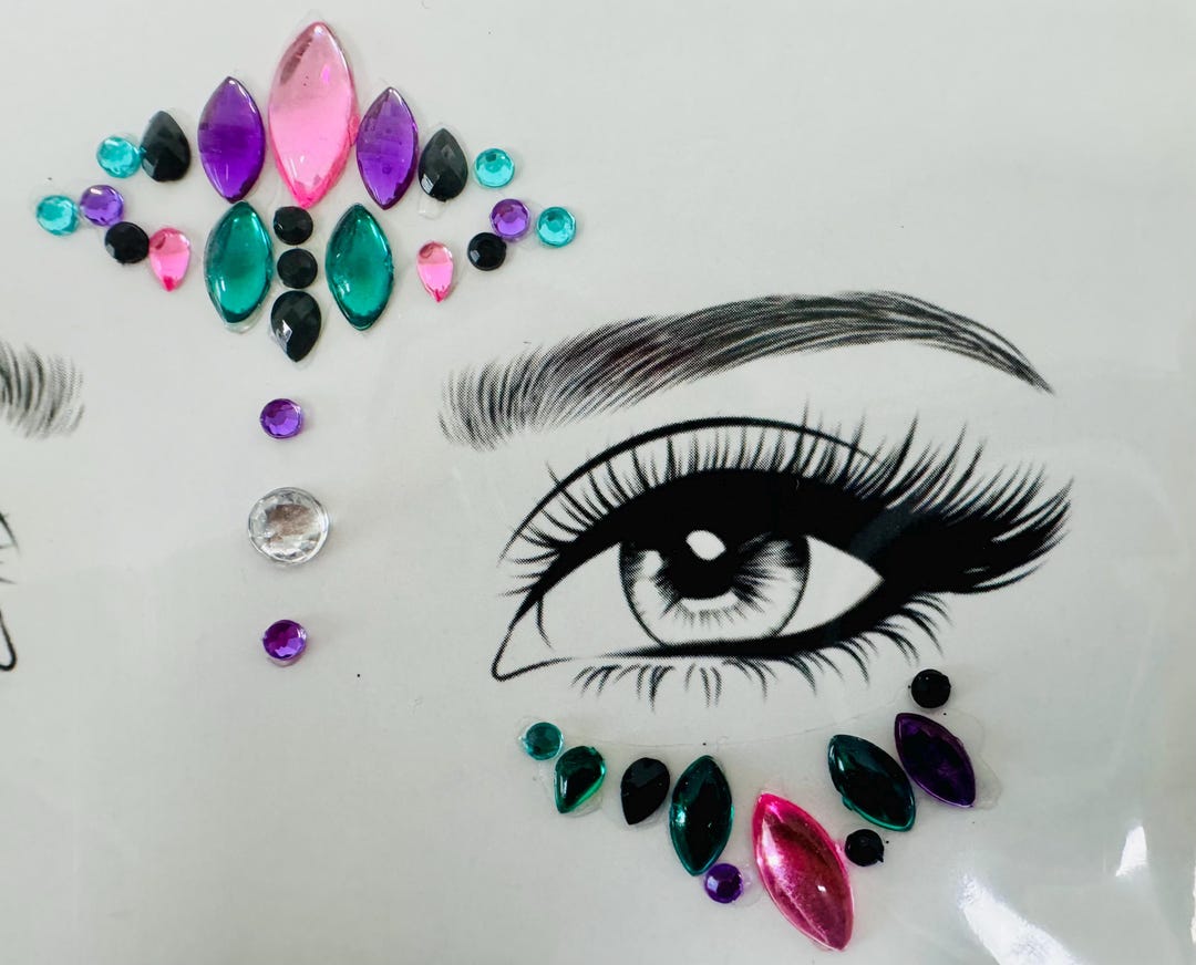 Metallic Face Sticker Superior Quality MGB Festival Face Jewels | Halloween Face Stickers ...