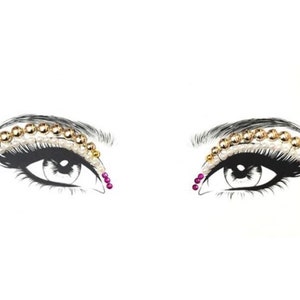 MGB Pearl & Gold Eyeliner Gems/Face jewels/Party gems/Festival stickers/Party jewels