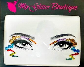Self-Adhesive Rhinestone Face & Body Gems - Eye Jewels & Tattoo Stickers