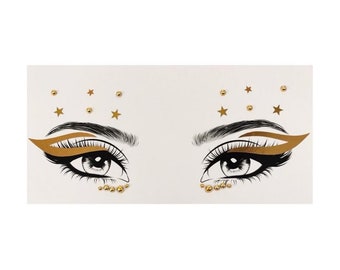 Eyeliner dorato autoadesivo MGB/Gioielli per il viso/Adesivi per feste/Gemme per feste/Adesivi per festival