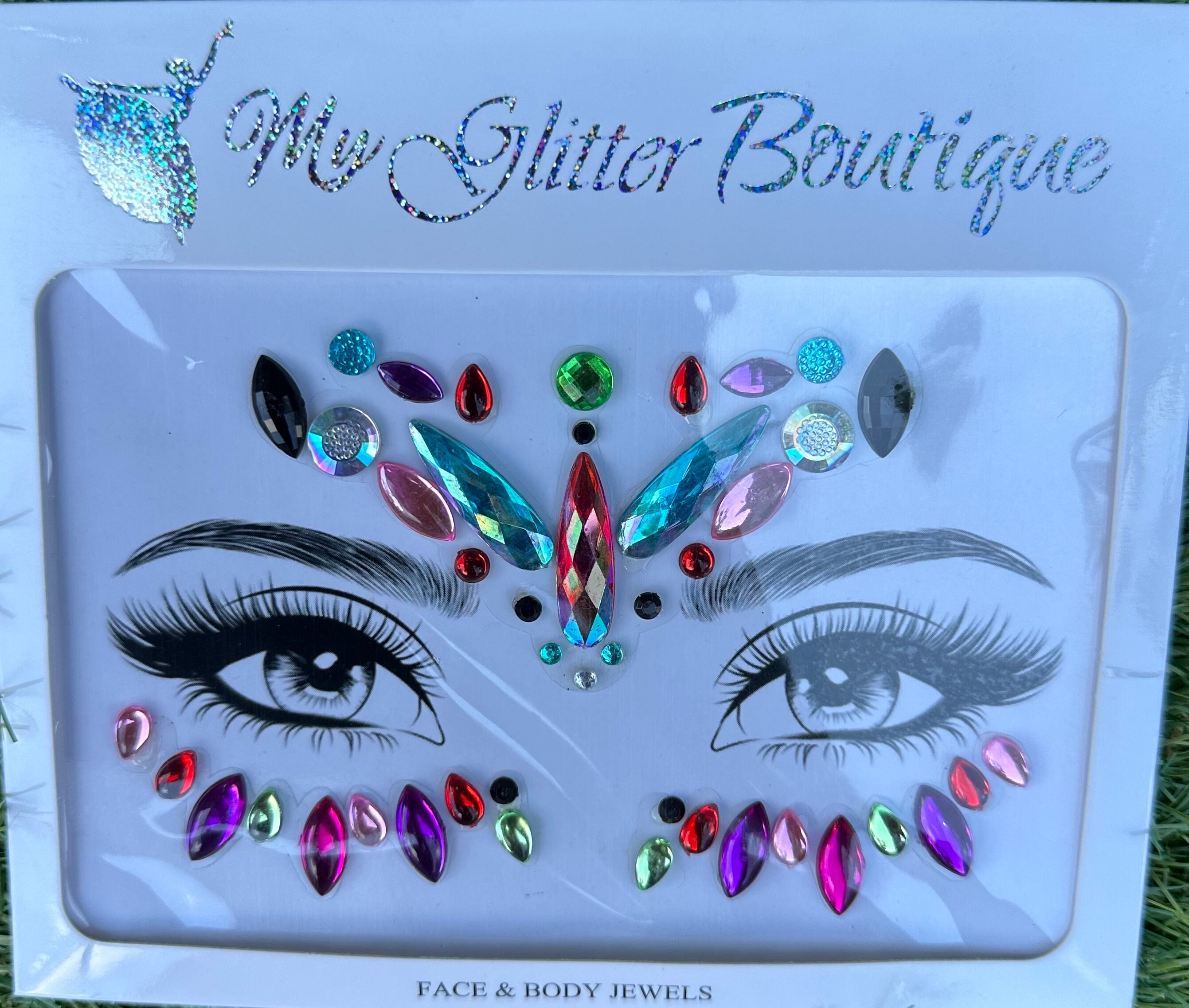 MGB Rainbow Gems Face Jewels pride Festival Gems face Jewels party Face Stickers Etsy UK