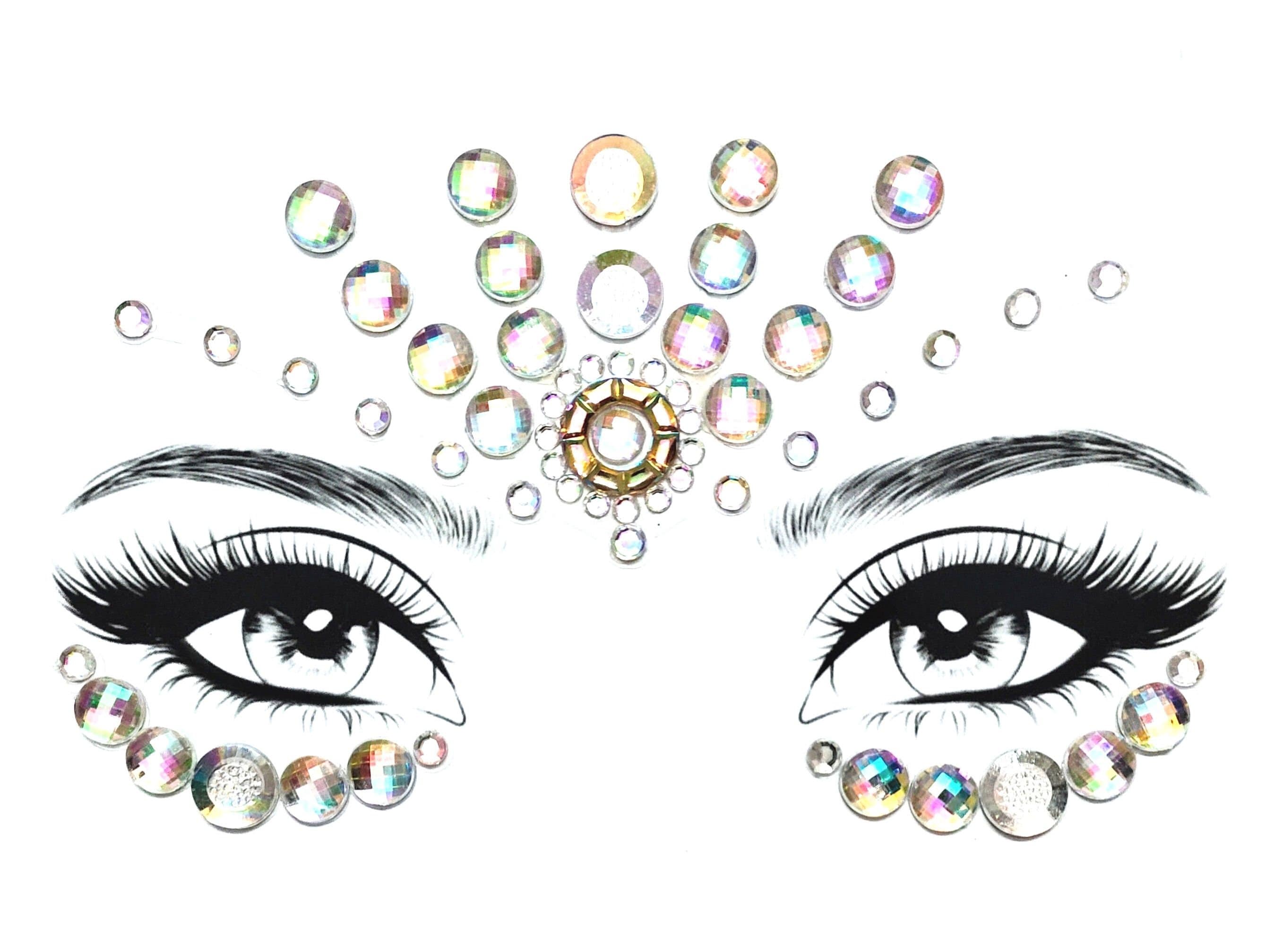 MGB Self Adhesive Iridescent Face Jewels Etsy