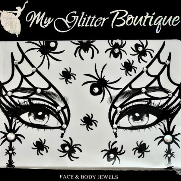 MGB Halloween Spider Web Stickers/face gems/face jewels /Rhinestone/party stickers