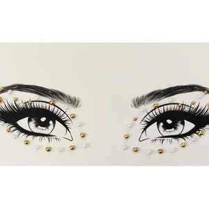 MGB Self Adhesive Pearl and Gold Eye Gems/Party gems/Face jewels/Face stickers /Party gems