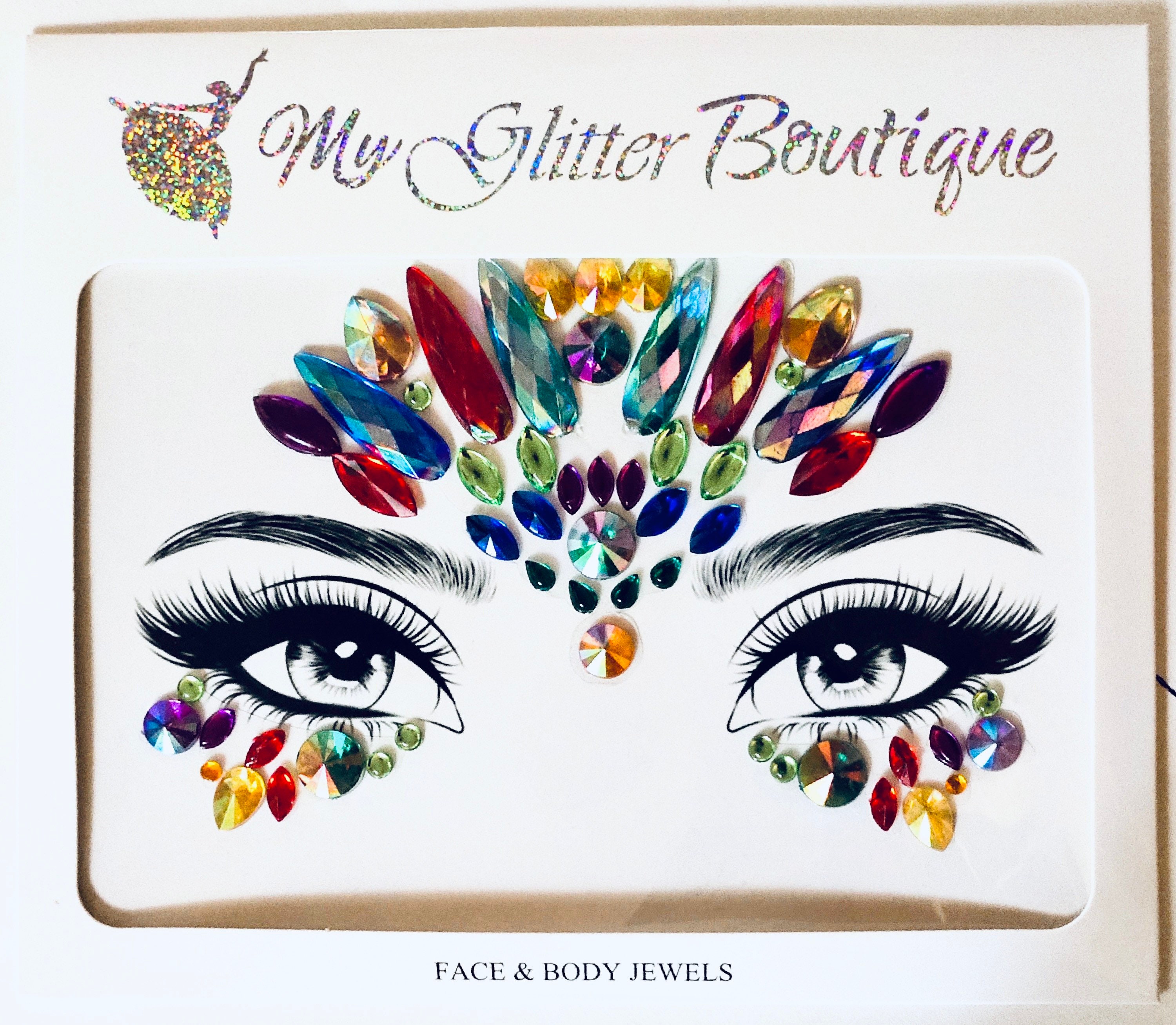 MGB Self Adhesive Pride Rainbow Eye Gems/face Gems/party Jewels/festival  Jewels/party Stickers/rhinestone 
