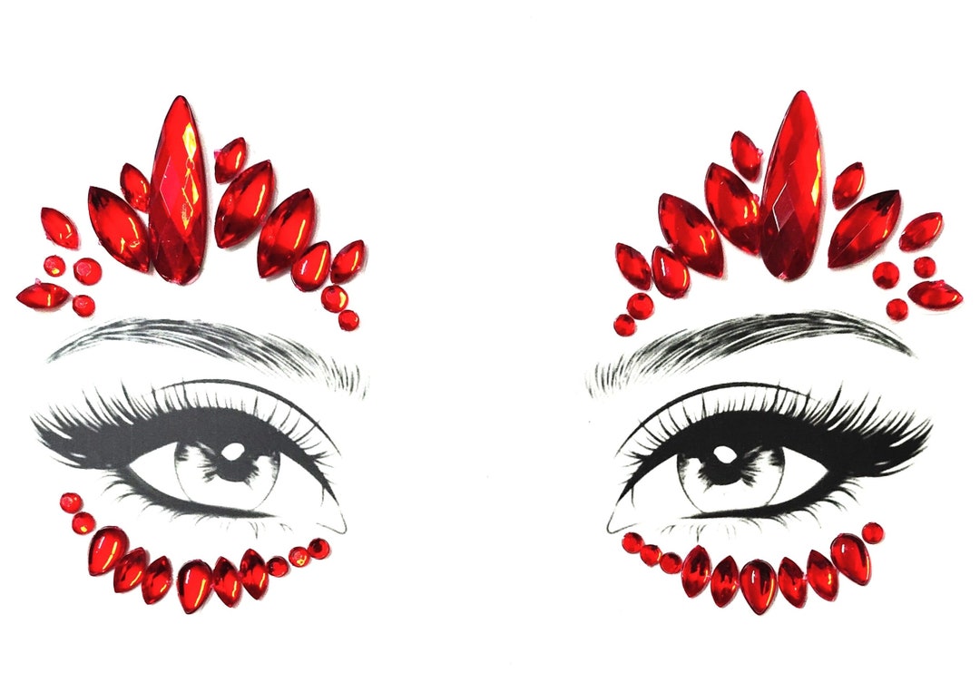 MGB Self Adhesive Red Face Jewels Etsy