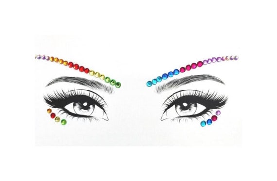 MGB Self Adhesive Pride Rainbow Eye Gems/face Gems/party Jewels/festival  Jewels/party Stickers/rhinestone 