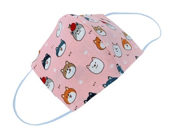 Shiba 3D Washable Face Mask (Pink)