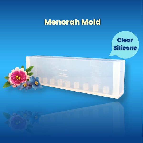 Clear Silicone Menorah Mold / Jewish Hanukkah Mold / Chanukah / Judaica / Resin Mold / Jesmonite Mold