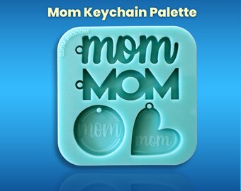 Mom Keychain Molds / Four Styles Mother's Day Mold / Keychain Palette Mold / Shiny Silicone Mould / Resin