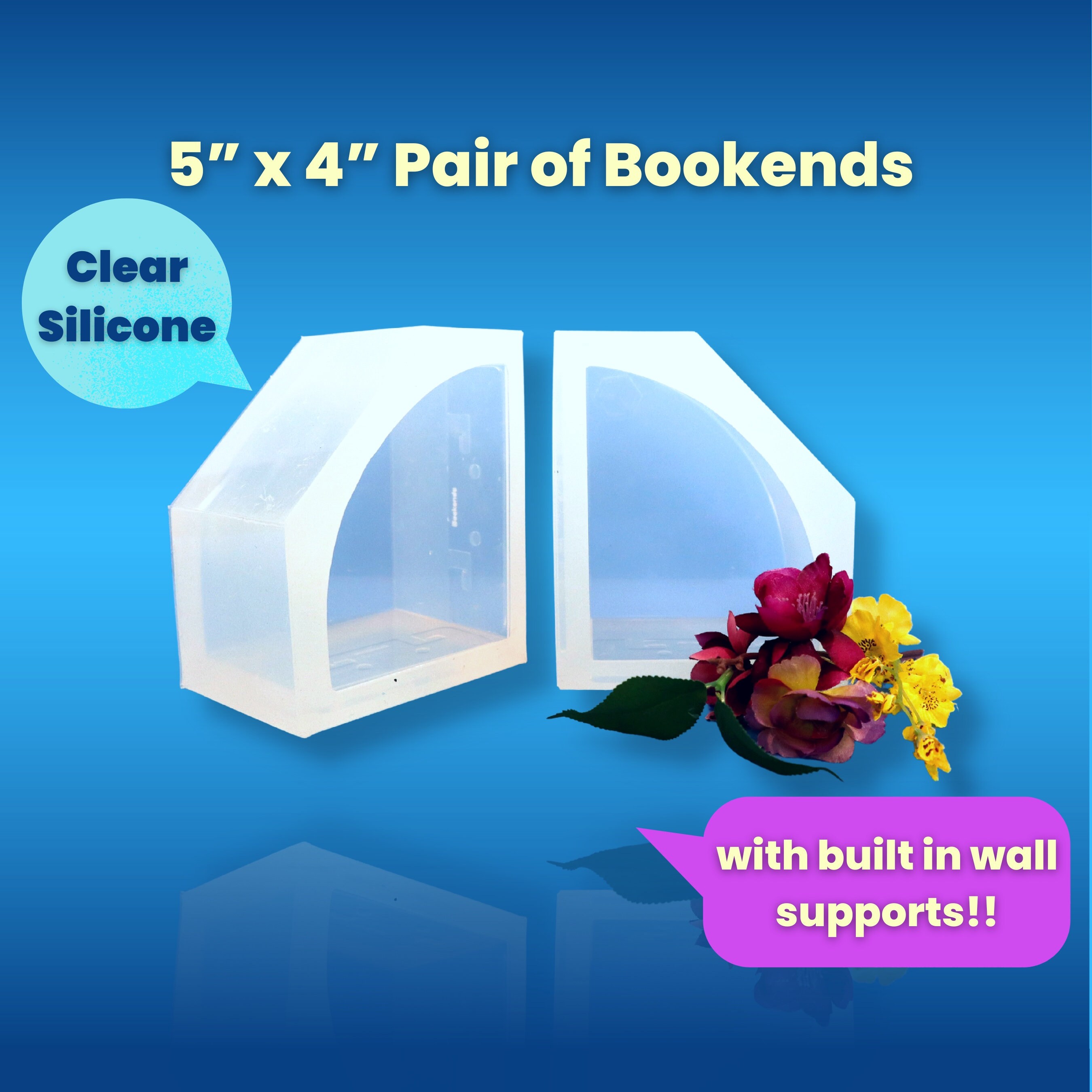Large Rectangular Resin Silicone Mold,Bookends Resin Molds, Crystal Epoxy  Castin