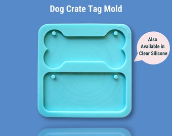 Dog Crate Mold, Silicone Mold for Dog Name Plate, Bone Mold, Wall Hanging Sign Mold, OM1001