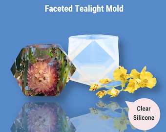 Molde de silicona transparente para portavelas / Molde para portavelas / Molde de silicona brillante / Resina / Hormigón