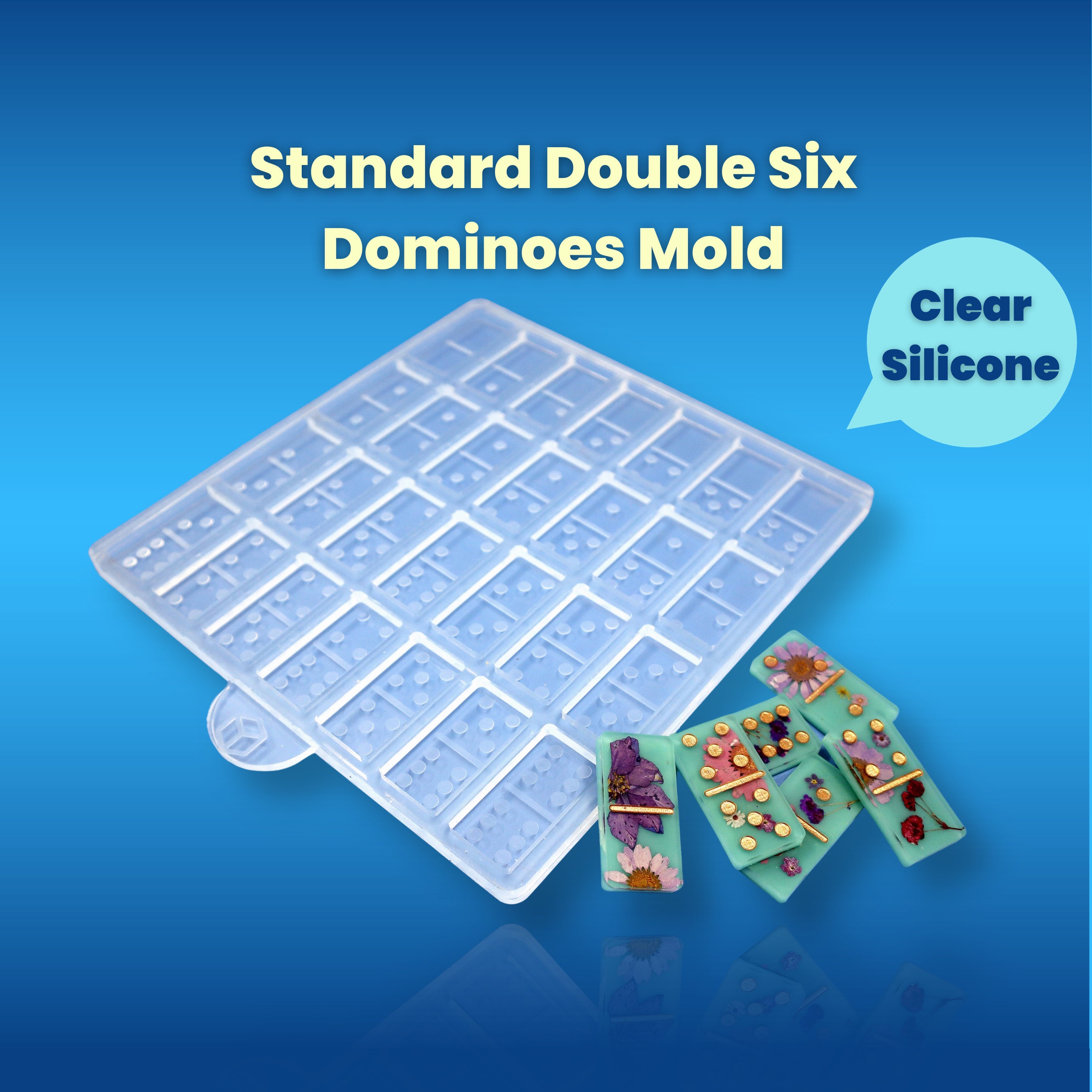 Shiny Domino Resin Mold 28-tile Set Resin, UV Resin, Resin Molds, Silicone  Mold, Silicone Mold for Resin 