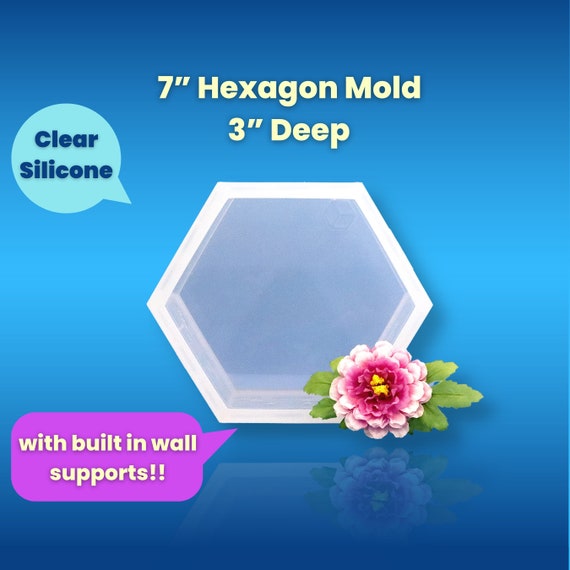 Large Silicone Molds for Resin,Resin Hexagon Molds 7'' x 2'', Deep