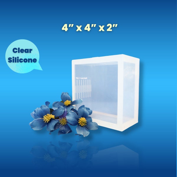 Clear Silicone 4" x 4" x 2" Block Mold / Deep Silicone Mold / Resin / Soap Loaf Mold / Concrete
