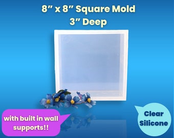 8" x 8" x 3" Clear Silicone Block Mold / Deep Silicone Mold / Resin Mould / Soap / Concrete