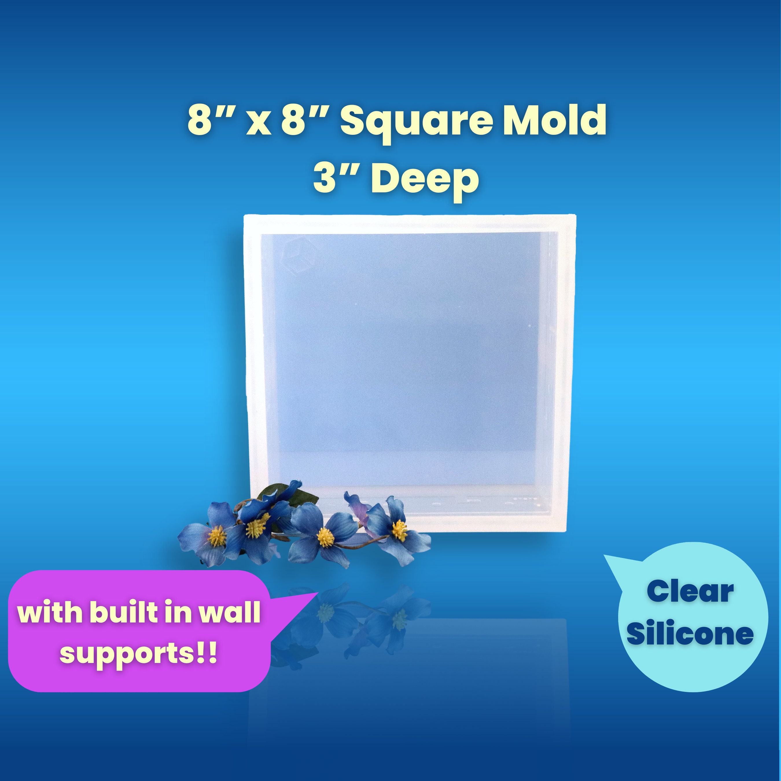 Square Silicone Resin Mold Epoxy Resin Mold 4.25 Cube Casting