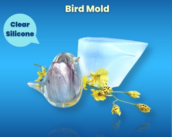 Clear Silicone Bird Mold / Shiny Mold for Resin / Glossy / Jesmonite / Concrete