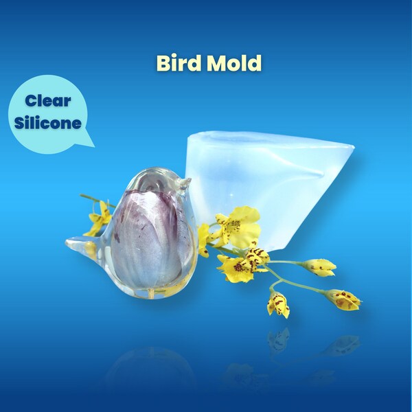 Clear Silicone Bird Mold / Shiny Mold for Resin / Glossy / Jesmonite / Concrete