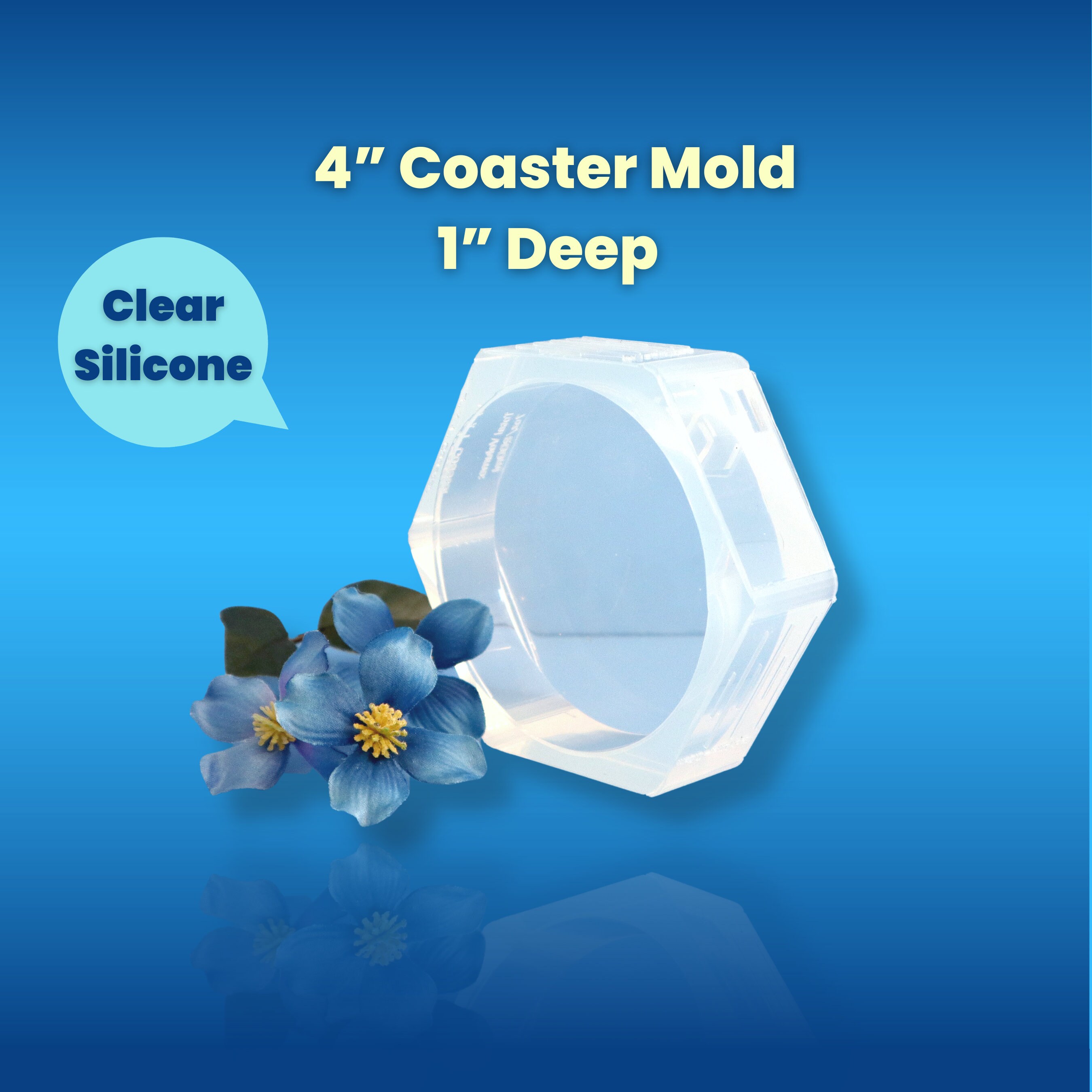 4 X 1 Clear Silicone Round Coaster Mold / Deep Silicone Block Mold / Resin  Coaster Mold / Concrete Mold 