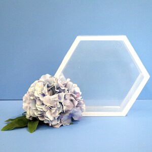 SET of 5, 7 and 9 Clear Silicone Hexagon Molds / Deep Silicone Block Mold / Resin Mold / Concrete Mold image 5