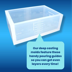 6 x 6 x 3 Clear Silicone Block Mold / Deep Silicone Mold / Resin / Soap Loaf Mold / Concrete image 9