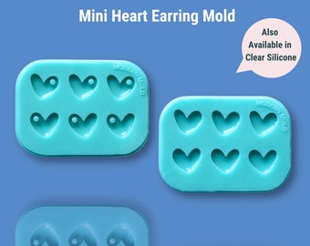 Mini Heart Earring Stud Silicone Mold, Silicone Mold for Earrings or Studs, UV Resin Mold MP1003