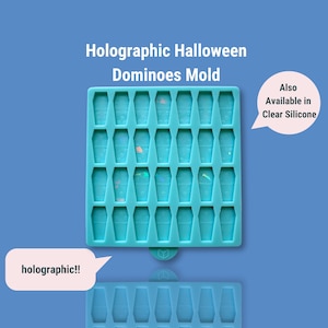 Coffin Halloween Dominos Mold, Silicone Novelty Standard Size Double Six Domino Mold, Silicone Mold for Resin Crafts and Art