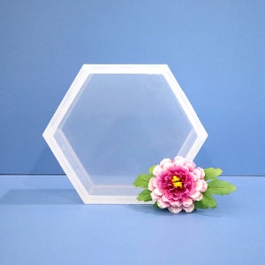 SET of 5, 7 and 9 Clear Silicone Hexagon Molds / Deep Silicone Block Mold / Resin Mold / Concrete Mold image 4