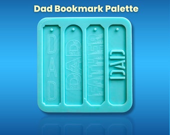 Dad Bookmark Molds / Four Styles Father's Day Mold / Bookmark Palette Mold / Shiny Silicone Mould / Resin