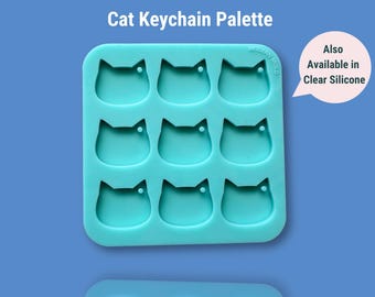Stampo in silicone per portachiavi a forma di gatto, stampo per resina per la conservazione di fiori, portachiavi a forma di gattino, portachiavi kawaii, materiali per lavori creativi in resina KC1020