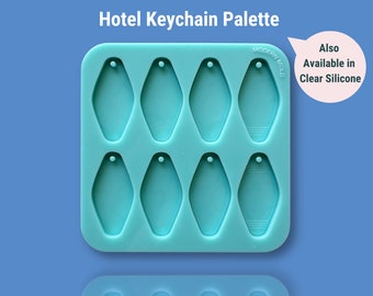 Hotel sleutelhanger mal palet, siliconen mal voor bloemen conservering hars kunst, motel sleutelhanger mal voor geschenken, hars ambachtelijke benodigdheden KC1007