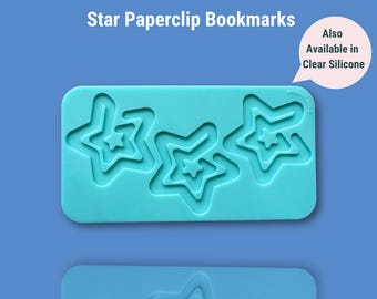 Star Paperclip Bookmark Mold Palette, Silicone Mold for Resin Art, Resin Craft Supplies for Floral Preservation, Extra Large Bookmark BM1008