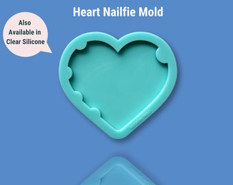 Heart Nailfie Manicure Prop Silicone Mold, Nail Art Photo Prop, Epoxy Resin Mould, Nailfie Disc Mold OM1009-C