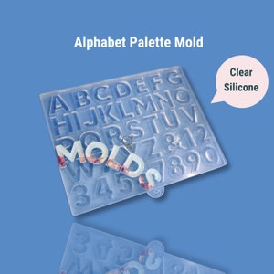 Molde de silicona transparente con letras del alfabeto: molde de resina con letras para conservación floral, epoxi, decoración de pasteles, fabricación de jabón, chocolate y arcilla polimérica.