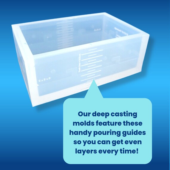 6x 6 X 3 Deep Block Silicone Molds for Epoxy Resin 