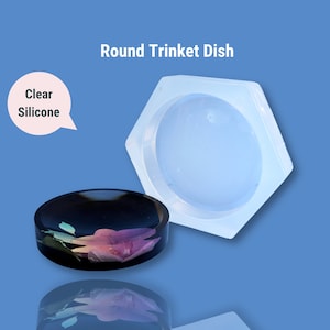 Round Trinket Dish Mold, Clear Silicone Jewelry Dish Mold for Resin Floral Preservation, Silicone Tray Mold for Epoxy