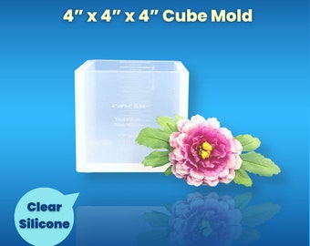 4”x4”x4” Clear Silicone Cube Mold / Deep Silicone Mold / Resin / Soap Loaf Mold / Concrete