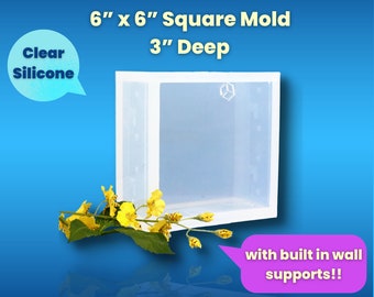 6" x 6" x 3" Clear Silicone Block Mold / Deep Silicone Mold / Resin / Soap Loaf Mold / Concrete