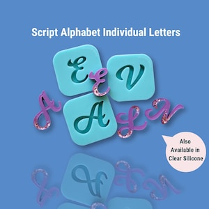 Molde de silicona transparente con letras del alfabeto: molde de resina con letras para manualidades, epoxi, decoración de pasteles, fabricación de jabón, chocolate, arcilla polimérica y más.