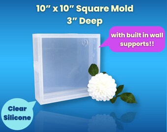 10" x 10" x 3" Clear Silicone Block Mold / Deep Silicone Mold / Resin / Soap Loaf Mould / Concrete