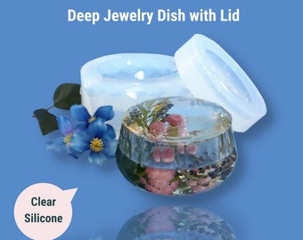 Clear Silicone Faceted Trinket Dish Mold / Candy Jewelry Dish / Tray Mold / Shiny Silicone Mould / Resin