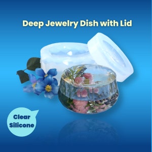 Clear Silicone Faceted Trinket Dish Mold / Candy Jewelry Dish / Tray Mold / Shiny Silicone Mould / Resin