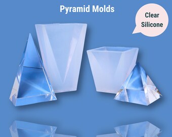 Clear Silicone Pyramid Paperweight Molds - Silicone Mold for Epoxy Resin Casting, DIY Art, Floral Preservation, & Organite