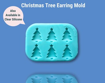 Christmas Holiday Tree Silicone Mold, Silicone Mold for Dangling Earrings, UV Resin Mold MP1019