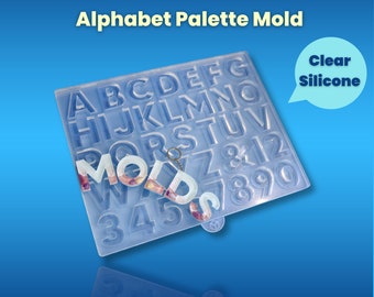 A-Z Alphabet Letter Mold / Letters and Numbers / Clear Silicone / Resin Keychain Mold