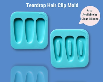 Teardrop Hair Clip Silicone Mold, Mold for Hair Barrette, Resin Hair Clip Mold OM1012