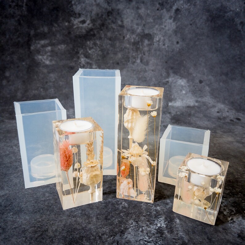 Clear Silicone Pillar Tealight Holder Molds / Candle Holder Etsy