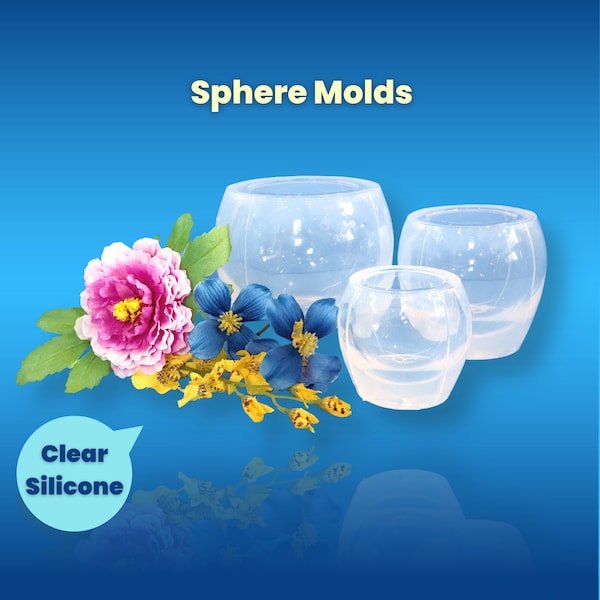 Clear Silicone Sphere Molds 60mm 80mm 100mm / Paperweight Mold / Seamless Sphere Mold / Resin / Concrete / Soap